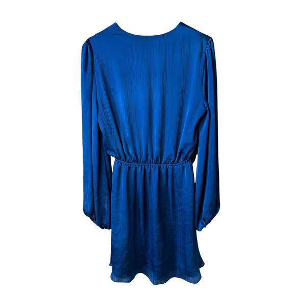 NWT Leyden Women's Long Sleeve Mini Party Dress Blue Size Medium Formal Event - Picture 3 of 11